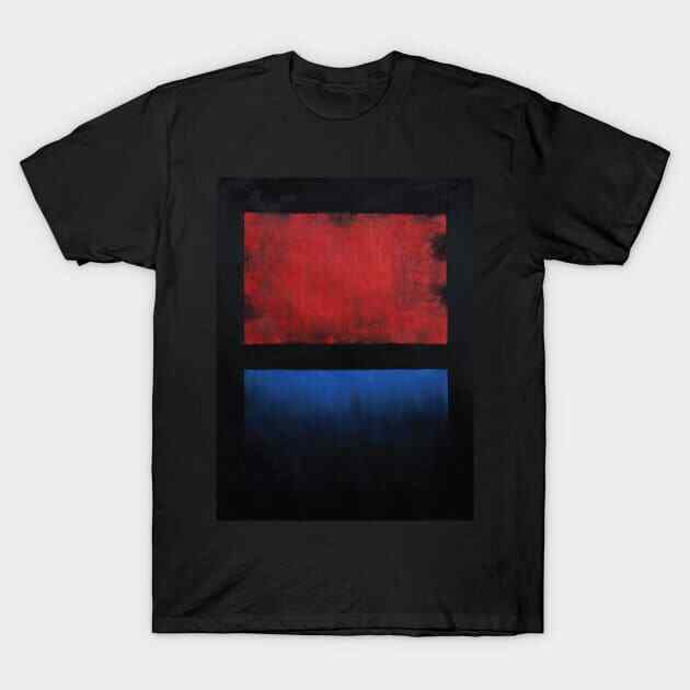 mark rothko red and blue in black T-Shirt S-5XL Fast Shipping