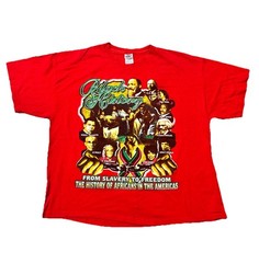 Vintage Black History Month Graphic T-Shirt Red 2XL Delta Pro Weight MLK Malcolm