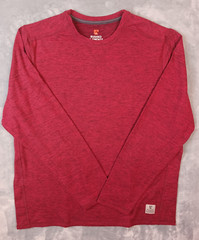 Rugged Elements Durable Utility Mens Size Large Long Sleeve Shirt Gray and Red
