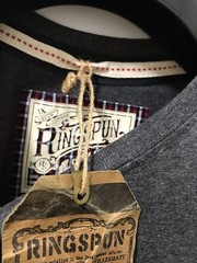 Ringspun UK chic Skuller Charcoal Marl logo shirt, M/50/40US NWT$165