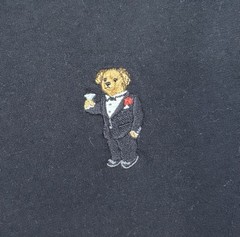 Polo Ralph Lauren Custom Slim Fit Long Sleeve T Shirt Tuxedo Bear Black Men’s L