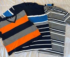 MIX 3 PACK~2Large-V and Henley / 1 XL Crew neck T-shirt by XS BASICS-