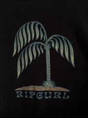 Rip Curl Black Long Sleeve Graphic T-Shirt Men’s Large Palm Tree Standard Fit