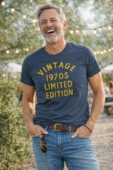 Mens Vintage 1970s Limited Edition T Shirt Funny Cool 1970 Theme Classic Tee for