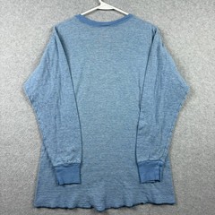 Vintage 60s Duofold Thermal Shirt Mens Large Blue Two Layer Long Sleeve Wool