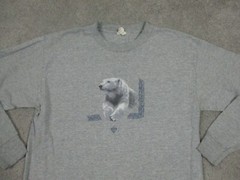Vintage Tee Shirt Mens Large W42xL28in Gray Polar Bear Hunting Adult Made USA