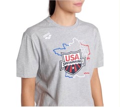 Arena USA Swimming T-Shirt Medium Grey Heather Size Small New with Tags