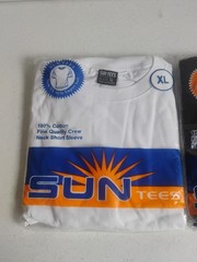 Sun Tees XL. 2 Packs. Brand New. Black & White.