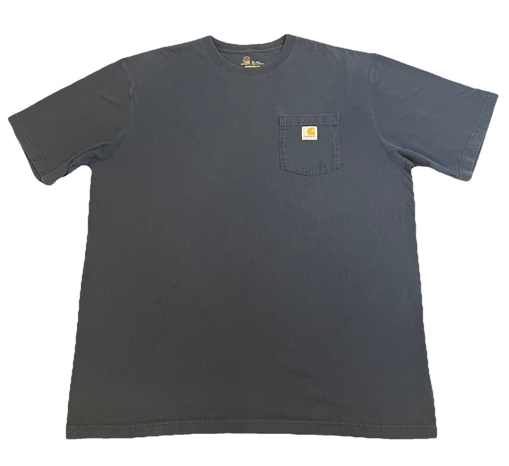 Men’s Carhartt Pocket T-Shirt Size XL Tall Navy Blue Original Fit Workwear Dad