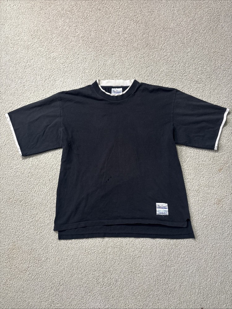 Double Lined Black T Shirt Vintage 1980’s Single Stitch MacGregor XL Made in USA