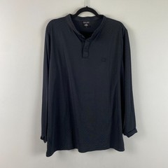 Giorgio Armani Etihad Black Henley Shirt Soft Viscose Logo Size Small/medium