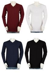 Styllion Big and Tall Mens Shirts – V Neck Long Sleeve – Heavy Weight – VLS