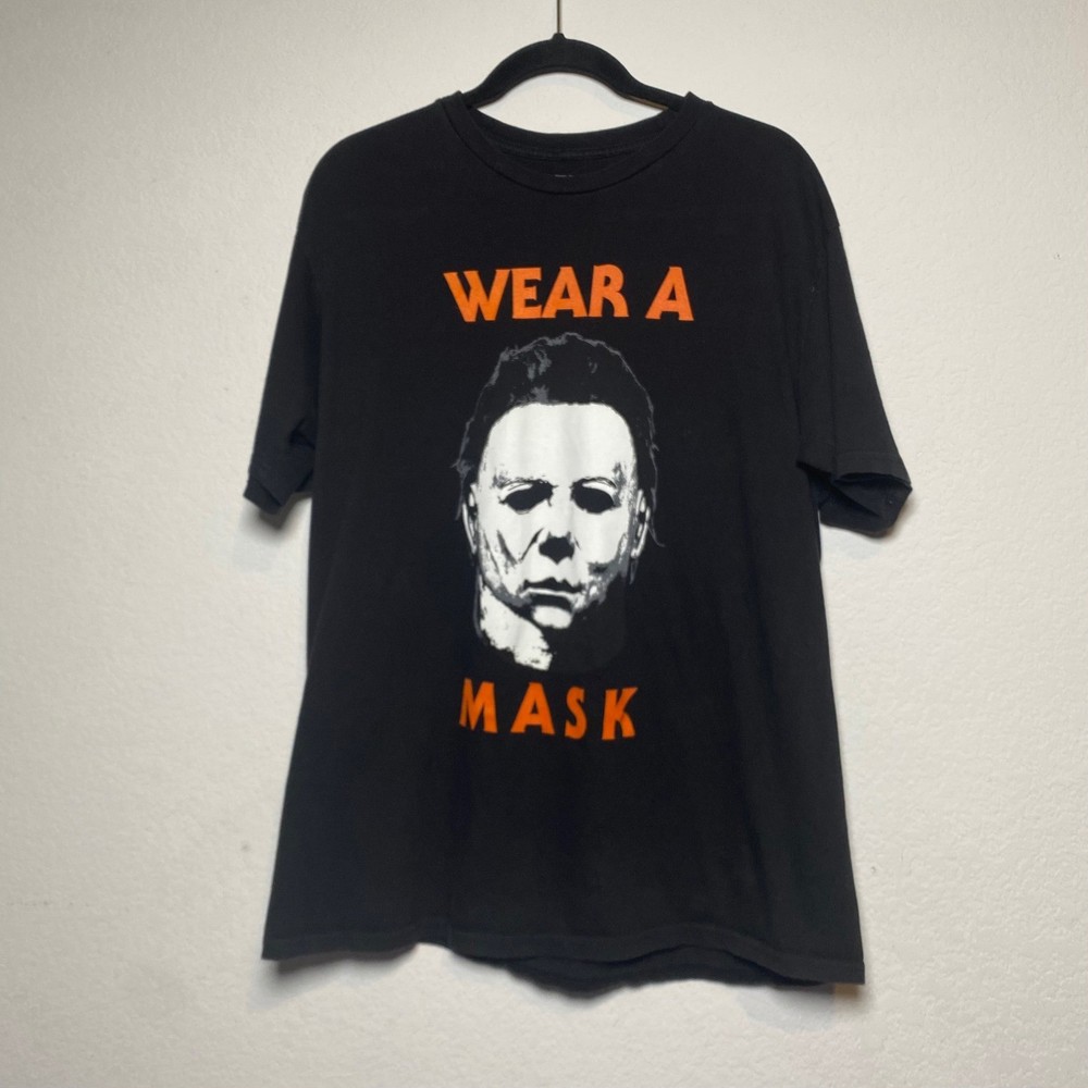 Halloween Michael Myers Wear A Mask Black T Shirt Rock Rebel XL Halloween Goth