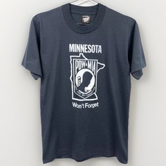 Vintage Minnesota Military Veteran T Shirt POW MIA Black Small