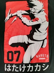 Naruto Sz 3XL (Width 30in x Length 34in)100% Cotton T-Shirt Black