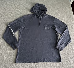 Vineyard Vines Hooded Shirt Men’s Sz Medium Blue Pocket Whale Logo Pullover