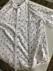 Odd Future OFWGKTA Classic Donut Logo Button-Up Shirt L White Short Sleeve Rap