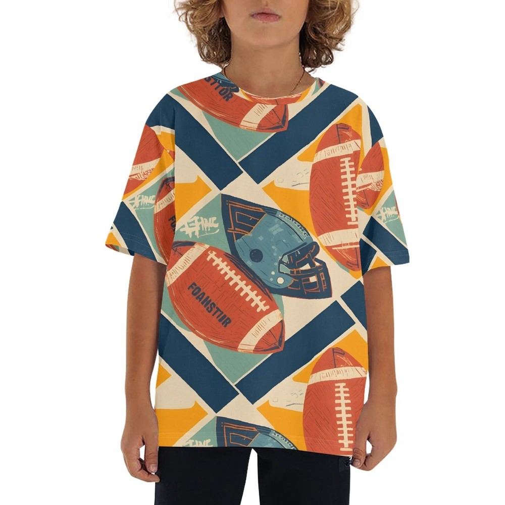 Short-sleeved t-shirt with a loose fit, easy to wear.