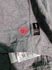 Ariat FR Shirt Mens Sz XL Gray Henley Fire Resistant Long Sleeve CAT2 2112
