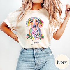 Personalized Dachshund Shirt Custom Wiener Dog Portrait Tee Gift