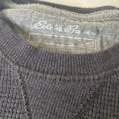 Eddie Bauer Men’s Blue Waffle Knit Long Sleeve Crew Neck Logo T-Shirt Size S
