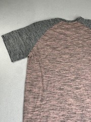 CSG Mens T-Shirt Pink-Gray Heathered Crew Neck Raglan Short Sleeve XL