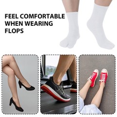 Flip Flop Socks 6 Pairs Elastic Tabi Split Toe Wicking Cotton for Women