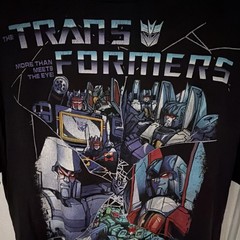 Transformers Men’s Graphic Print Crew Neck Short Sleeve T-Shirt Black Size L