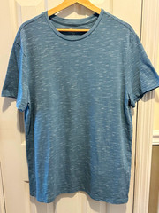 Goodfellow & Co Men’s Blue Heathered Crew Neck Short Sleeve T-Shirt L, Std Fit