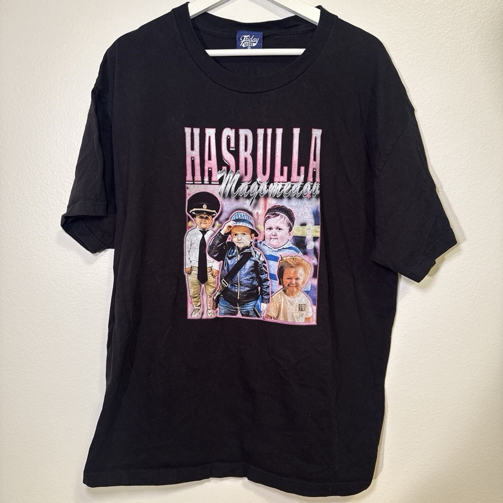 Friday Beers Hasbulla Magomedov Graphic Print Crew Neck T-Shirt Black Size XL