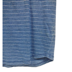 Goodthreads Soft Cotton Henley T Shirt Med Short Sleeve NWT Indigo Blue Stripes