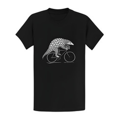 Pangolin on Bicycle T-Shirt – Hand Screen Printed Cute Animal Bike Gift Tee