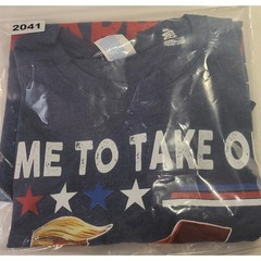 Port & Company Donald Trump Take Out Garbage Men’s T-Shirt Navy Blue Large