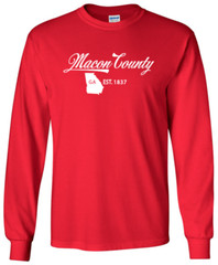 Macon County Georgia State T-Shirt Long Sleeve Graphic Tees Unisex Apparel