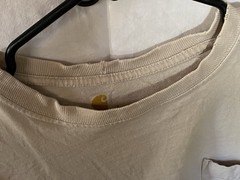 Lot of 2 Carhartt K87 Heavyweight Cotton Pocket T-Shirts Men’s L Sand & Charcoal