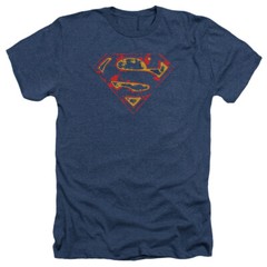 SUPERMAN SUPER DISTRESSED Licensed Adult Men’s Heather Tee Shirt SM-3XL