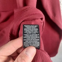 MAGASCHONI Mens Burgundy Long-Sleeve Shirt Size Medium Stretch Round Neck Soft