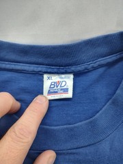 Vintage 90s BVD Selvedge Pocket T-Shirt XL Single Stitch USA Made Blue
