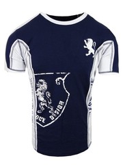 Designer T-Shirt Bucheli Italian Sport Stripe Men Embroidered Lion Logo Slim Fit