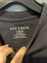 Men’s Ivy Crew Long Sleeve Dark Grey Long Sleeve Large