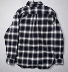 Jachs Mfg Heritage Flannel Shirt Men Large Black White Plaid Button Up Pockets
