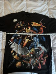 VINTAGE Marvel Mad Engine Comics Avengers X-men Characters T-shirt Men M Black
