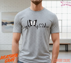Unisex Butterfly Heartbeat Lifeline T shirt Men T shirt Women valanity Romantic