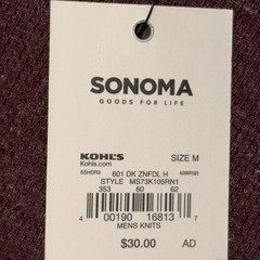 Sonoma Thermal Henley Shirt Men M Maroon Extra Soft Cotton Stretch Warm Gift NWT