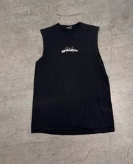 00’s black quiksilver surf skull tank top small