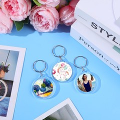 150 Pcs Round Photo Insert Keychain Clear Acrylic Picture Keychains Picture F…