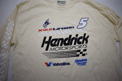 Hendrick Motorsports Kyle Larson #5 Mens Oversized Cream Long Sleeve Shirt New L