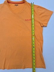 Schott Men’s Orange NYC Logo V-Neck T-Shirt Size M Regular Cotton