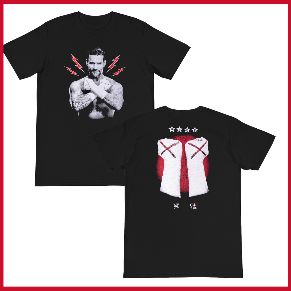 HOT SALE – WWE Black CM Punk T-Shirt Size S-3XL