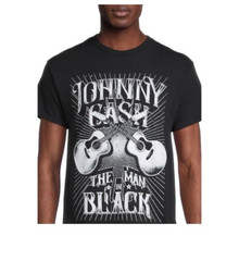 Johnny Cash The Man In Black Men’s Black Graphic T-shirt Size 2XL Chest 51″ NWT